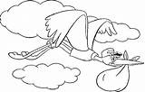 Stork Dumbo Colorear Cigüeña Cigogne Babyshower Plantillas Recuerdos sketch template