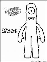 Gabba Yo Coloring Pages Muno Drawing Printable Printables Paintingvalley sketch template
