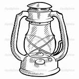 Lantern Camping Sketch Coloring Retro Lanterns Old Illustration Vector Fashioned Template Cartoon Stock Colouring Drawings Kerosene Pages Suitable Doodle Format sketch template