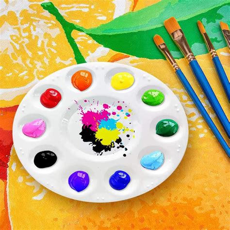 color  wells design plastic palette art paint plastic drawing tray