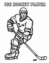 Hockey Coloring Player Winter Sport Season Color Print Netart Kids sketch template