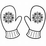 Mittens Coloring Pages Winter Clipart Mitten Snowflake Printable Cute Sheets Template Drawing Kids Christmas Gloves Colouring Color Clip Kindergarten Applique sketch template