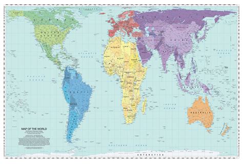 buy updated peters projection world laminated    developed  arno peters