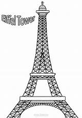 Kids Eiffel Coloring Pages Tower Paris sketch template