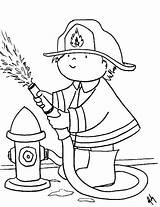 Coloring Firefighter Pages Printable Fire Fireman Fighter Drawing Color Sheets Hat Kids Hydrant Firefighters Colouring Colorear Para Print Cartoon Hose sketch template
