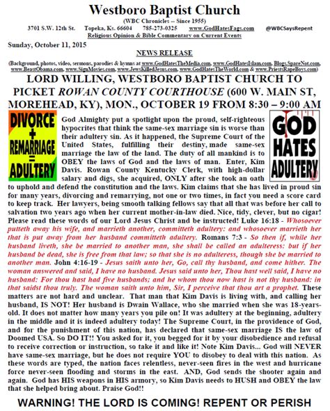 westboro baptist church will picket outside kim davis office because she s a “fake christian”