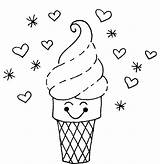 Ice Cream Coloring Cone Pages Printable Cute Kids Sundae Color Print Sheets Drawing Sheet Getdrawings Getcolorings Books Popular Idea Beautiful sketch template
