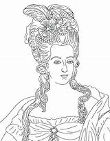 Marie Antoinette Coloring Queen Reine French Pages Coloringsky Getcolorings Color Drawing sketch template