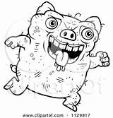 Ugly Pig Clipart Outlined Running Cartoon Coloring Cory Thoman Vector Royalty 2021 sketch template