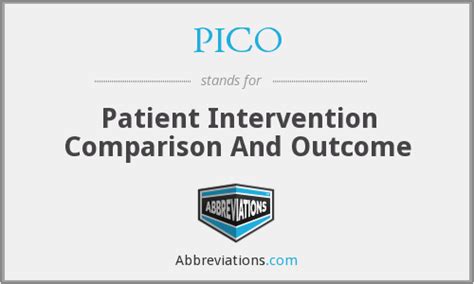 pico patient intervention comparison  outcome