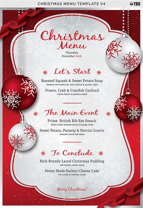 christmas menu template  printable templates