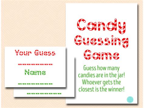 christmas candy guessing game printable printabell express