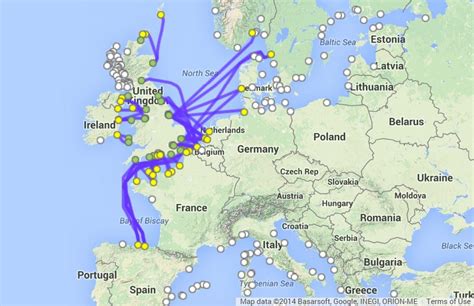 ferry routes  ireland map