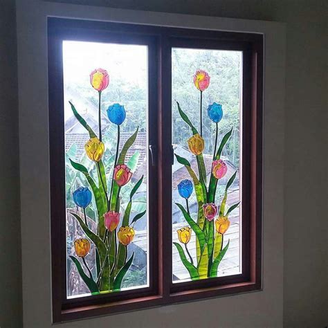 kaca hias jendela ide kreatif  mempercantik dekorasi rumah kaca