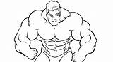 Bodybuilder Drawing Muscle Draw Manga Arm Body Man Builder Drawings Getdrawings sketch template