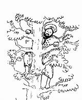 Coloring Zacchaeus Jesus Popular sketch template