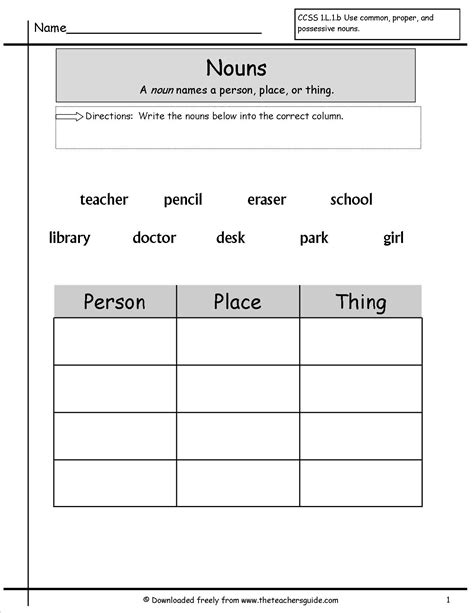 images  noun worksheets  kindergarten proper nouns