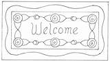 Coloring Welcome Mat Kids Pages Printable Rug Within sketch template