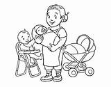Babysitter Nanny Colorir Professioni Mestieri Acolore Profissoes Dibuixos Stampare Dibuix sketch template