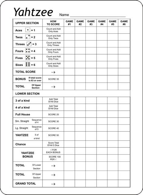 printable triple yahtzee score sheets eldrrayg