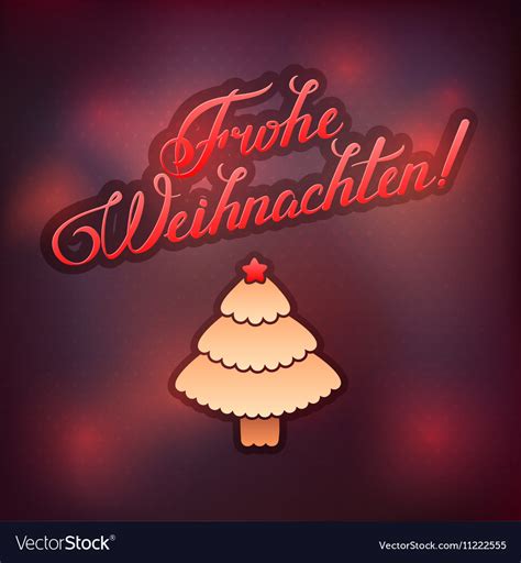 Merry Christmas Inscription In German Language Vector Image