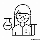 Scientist Coloring Woman Pages sketch template
