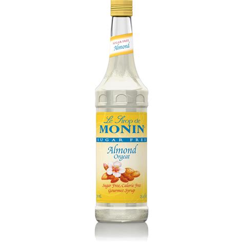 monin sugar  almond syrup  ml bottle  liter bottles baristaproshopcom