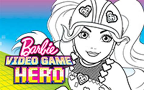 printable barbie video game hero coloring page
