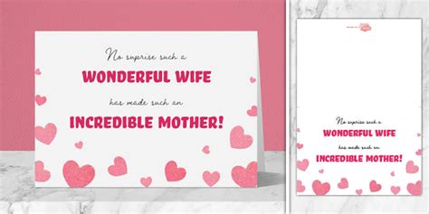 mothers day wife card twinkl party teacher