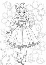 Coloring Pages Manga Anime Adults Coloriage 塗り絵 ぬりえ Fille Kawaii 印刷 無料 かわいい Book Dibujos Shojo Cute Lolita 大人 ぬり絵 sketch template