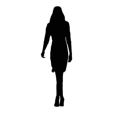 slim sexy woman catwalk vector silhouette tall model girl