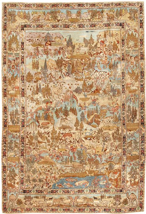 antique pictorial tabriz persian rug   sale antiquescom