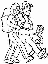Hiking Coloring Pages Family Joint Going Color Printable 56kb 798px Getcolorings Print sketch template