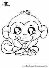 Monkey Coloring Pages Cute Printable Kids Monkeys Cartoon Print Colouring Sheets Baby Sock Book Drawing Color Girl Template Frozen Valentine sketch template