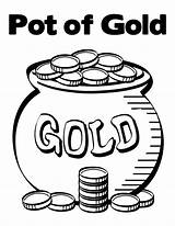 Gold Coloring Pages Coins Pot Getcolorings Getdrawings Printable sketch template