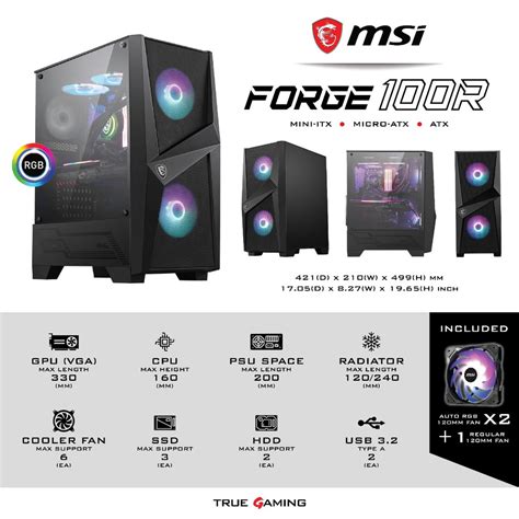 Msi Mag Forge 100r Mid Tower Gaming Case [no Psu] Shopee Malaysia