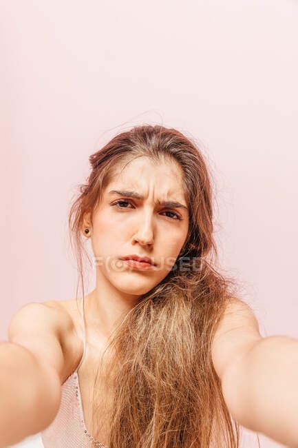 Portrait Of A Teenage Girl Making A Selfie With Expression Of Happiness