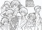 Host Ouran Club High School Pages Colouring Anime Deviantart sketch template