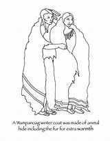 Coloring Pages Native Clothing American Indian Thanksgiving Wampanoag Winter Clothes Alaska Preschoolers African Colouring Fall Cloaks Capes Kids Coats Culture sketch template