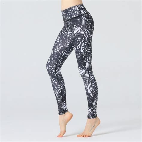 women sexy yoga pants printed dry fit sport pants elastic fitness gym