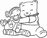 Tigger Coloring Baby Hug Winnie Pooh Wecoloringpage sketch template