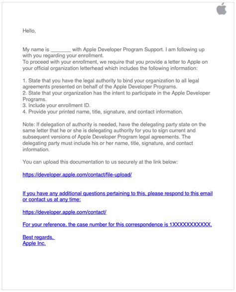 apple developer program letter request quickresource