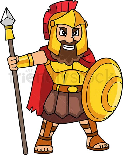 Ares Greek God Cartoon Vector Clipart Friendlystock