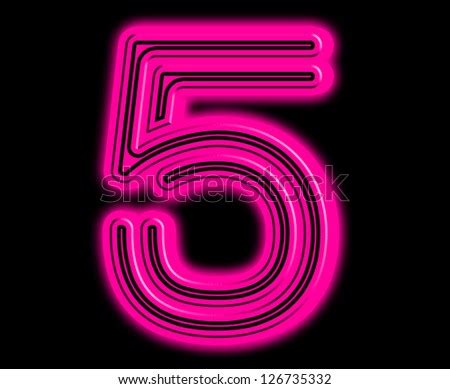 glowing neon letter  black background stock illustration