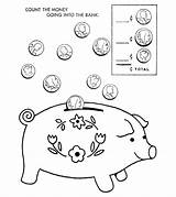 Coloring Bank Pages Piggy Momjunction sketch template