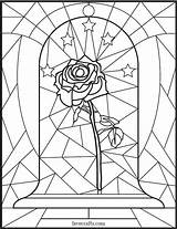 Coloring Rose Stained Glass Pages Disney Adult Window Printable Book Sheets Flower Da Colouring Color Colorare Disegni Pattern Favecrafts Mandala sketch template
