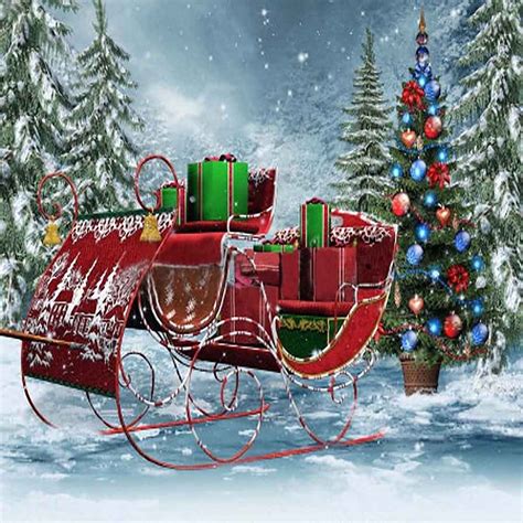 santa sleigh backdrop