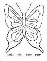 Number Color Coloring Pages Butterfly Numbers Worksheets Kids Cores Para Colorir Atividades Em Numeros Printable Imprimir Desenhos Winter Sheets Cross sketch template