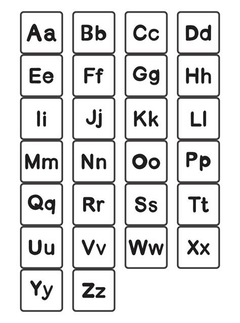 alphabet upper  lowercase printable