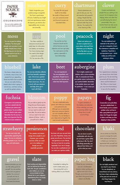 personality of colours color personality color meanings color